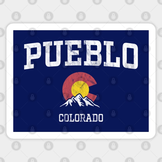 Pueblo Colorado CO Vintage Athletic Mountains Sticker by TGKelly